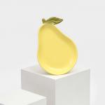 Тарелка керамическая "Груша", плоская, желтая, 22,5 см, 1 сорт, Иран