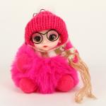 Мягкая игрушка "Зимняя куколка" в очках, на брелоке, 16 см, цвет МИКС