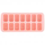 Форма для льда пластмассовая (мармелада) "Прямоугольник - 14 штук" 25,2х11 см h3 см, цвета в ассортименте: розовый, белый, голубой, в п/эт пакете (Китай)