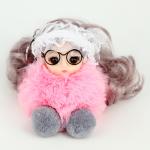 Мягкая игрушка "Куколка модница" на брелоке, 16 см, цвет розовый