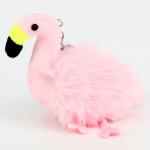 Мягкая игрушка "Фламинго" на брелоке, 10 см, цвет розовый