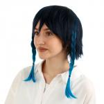 Карнавальный парик «Аниме» цвет голубой с косами