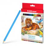Цветные карандаши деревянные ErichKrause трехгранные, грифель 3 мм, 18 цветов (в коробке с европодвесом 18 шт)