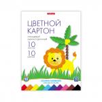 Цветной картон глянцевый на клею ErichKrause, А4, 10 листов, 10 цветов, игрушка-набор для детского творчества