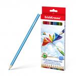 Цветные карандаши пластиковые ErichKrause шестигранные 12 цветов (в коробке с европодвесом 12 шт)