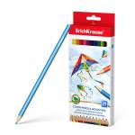 Цветные карандаши пластиковые ErichKrause шестигранные 24 цвета (в коробке с европодвесом 24 шт)