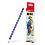 Цветные карандаши деревянные ErichKrause трехгранные, грифель 3 мм, 6 цветов (в коробке с европодвесом 6 шт)