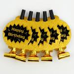 Карнавальный язычок «С днём рождения», набор 5 шт., цвет золотой
