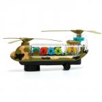 Вертолёт «Шестерёнки», работает от батареек, свет и звук, цвет МИКС