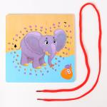 Шнуровка слоник «Учим алфавит» 14,5 * 14,5 * 0,5 см