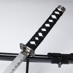 Сувенирное оружие «Катана Хизока» 100 см, клинок 60 см, чёрная, на подставке