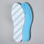 Стельки для обуви, универсальные, дышащие, с антибактериальным покрытием, р-р RU до 48 (р-р Пр-ля до 46), 30 см, пара, цвет белый/голубой