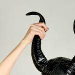 Карнавальный головной убор с изогнутыми рогами, цвет чёрный