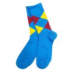 Яркие и цветные | Премиум носки "Шотландка", р-р 40-46 (голубой)
