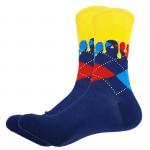 Яркие и цветные | Премиум носки "Шотландка", р-р 40-46 (синий/желтая краска)