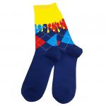 Яркие и цветные | Премиум носки "Шотландка", р-р 40-46 (синий/желтая краска)