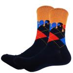 Яркие и цветные | Премиум носки "Шотландка", р-р 40-46 (черный/горчичная краска)
