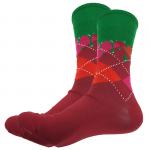 Яркие и цветные | Премиум носки "Шотландка", р-р 40-46 (малиновый/изумрудная краска)