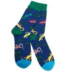 В мире животных | Носки "Разноцветные игуаны", р-р 36-40 (синий/зеленый)