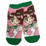 Сейлор Мун | Укороченные носки "Сейлор Юпитер" р-р 36-39 (розовый/зеленый)