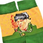 Винсент ван Гог | Носки "Автопортрет с перевязанным ухом и трубкой", р-р 38-45 (зеленый/желтый)