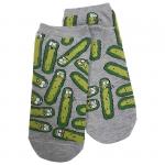 Рик и Морти | Укороченные носки "Рик огурчик", р-р 38-44 (серый/зеленый)