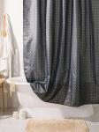 Занавеска (штора) Grid Grey для ванной комнаты тканевая 180х200 см., цвет серый