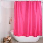 Занавеска (штора) Bright Colors для ванной комнаты тканевая 180х180 см., цвет розовый