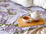 Комплект постельного белья 2-спальный с Евро простыней, поплин (Магнолии, лавандовый)