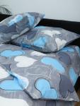 Комплект постельного белья 1,5-спальный, поплин (Романтика, голубой)