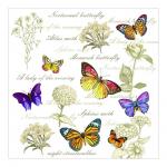 Салфетки бумажные Гармония цвета однослойные, 24*24 см, бабочки, 100 листов