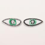 Набор термонаклеек «Глаза»: правый и левый, 1,4 * 3,5 см, овальный, цвет зелёный, 100 шт.