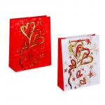 LADECOR Пакет подарочный, бумажный, 26x32x10 см, 2 дизайна, сердце