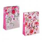 LADECOR Пакет подарочный, бумажный, 31x42x12 см, 2 дизайна, цветы