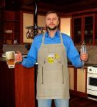 Фартук мужской с вышивкой модель ЛП 17-10 "Пиво" лен 100%