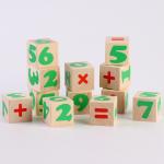 Деревянные кубики «Цифры» 12 элементов: 4 * 4 см, Томик