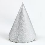 Карнавальный колпак «Блеск», набор 6 шт., цвет серебро
