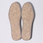 Стельки для обуви, утеплённые, двухслойные, фольгированные, окантовка, р-р RU 38 (р-р Пр-ля 40), 25 см, пара, цвет серый