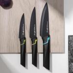 Набор кухонных ножей Vertex, 3 шт: 10 см, 12,5 см, 13,5 см, цвет чёрный