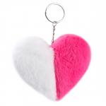 Мягкая игрушка "Сердечко" половинки, на брелоке, 10 см, цвет бело-розовый