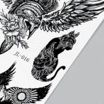 Татуировка на тело черная "Кинжал, шлем и крылья" 21х14,8 см