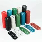 Набор фишек с номиналом №5,  50 шт, однотонные, красные