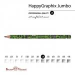Карандаш чернографитный BrunoVisconti HappyGraphix JUMBO "Химия", 4В, трёхгранный