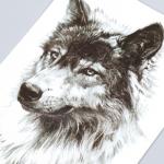 Татуировка на тело чёрная "Волк" 21х15 см