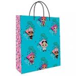 LOL. Пакет подарочный большой (бирюзовый с паттерном), 335*406*155 мм