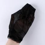 Карнавальный аксессуар- перчатки без пальцев, цвет черный, паутина