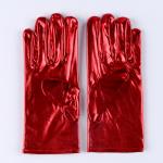 Карнавальный аксессуар- перчатки , цвет красный металлик,искусственная кожа