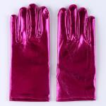 Карнавальный аксессуар- перчатки , цвет фуксия металлик ,искусственная кожа