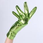 Карнавальный аксессуар- перчатки , цвет зеленый металлик,искусственная кожа