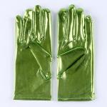 Карнавальный аксессуар- перчатки , цвет зеленый металлик,искусственная кожа